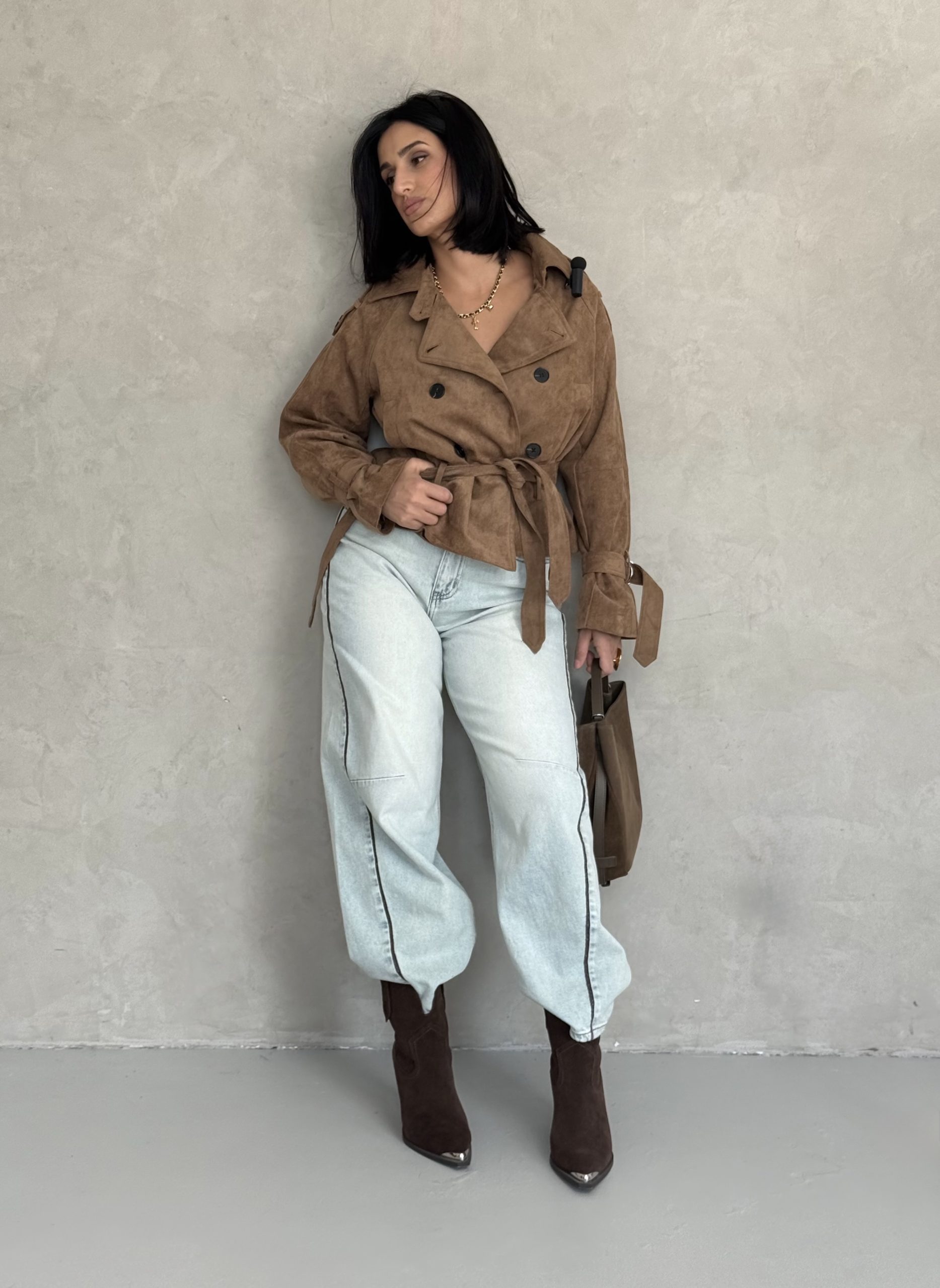 Куртка замшевая с поясом